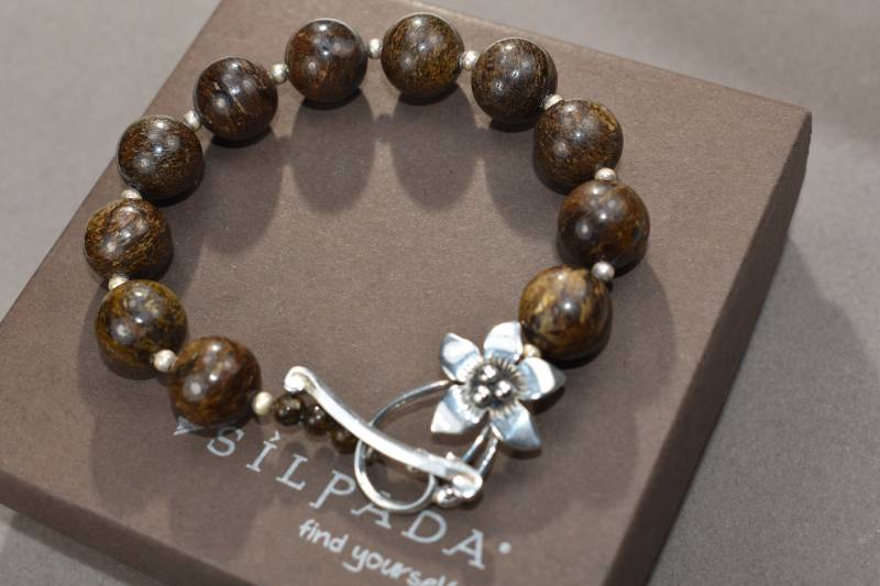 Retired Silpada Bronzit Armband Sterling Silber Blume Schließe von ParagonSilverCo