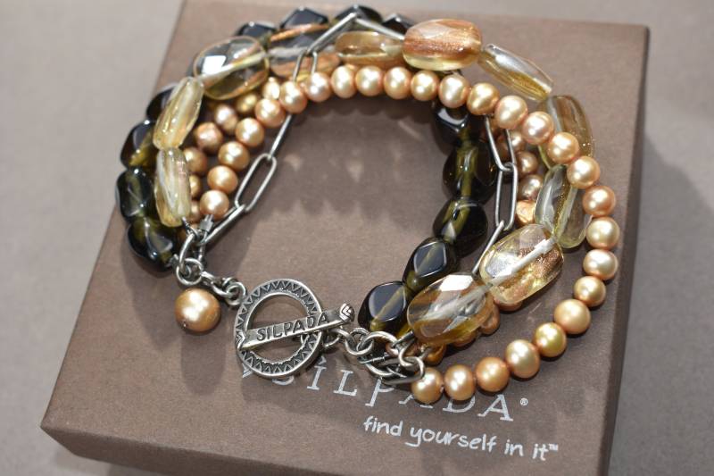 Silpada Sterling Silber Multi-Strand Armband Perlen, Quarz, Sonnenstein von ParagonSilverCo