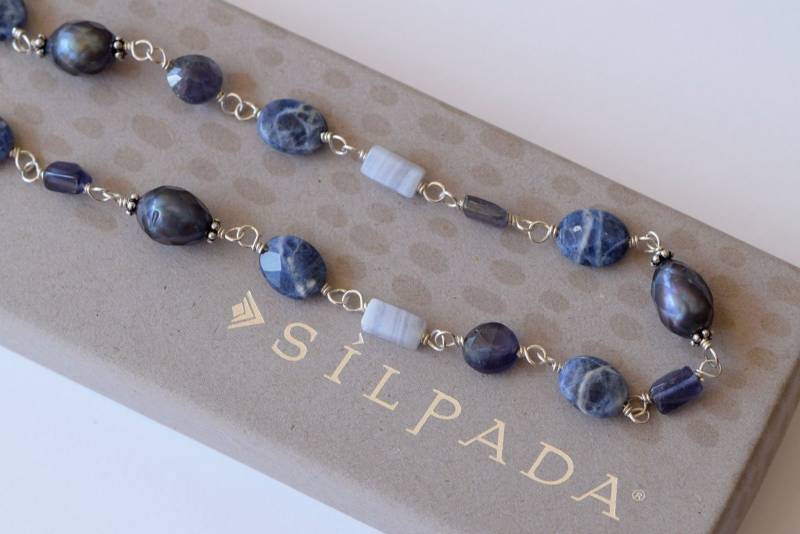 Silpada 925 Sterling Silber Sodalith Blaue Spitze Chalcedon Perlen Halskette von ParagonSilverCo