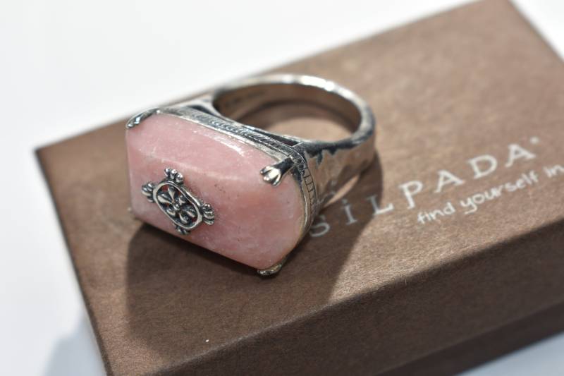 Silpada Gemusterter 925 Sterling Silber Speckstein Bandring Gr. 8 Silpada Gemusterter 925 Sterling Silber Speckstein Bandring Gr. 8 von ParagonSilverCo