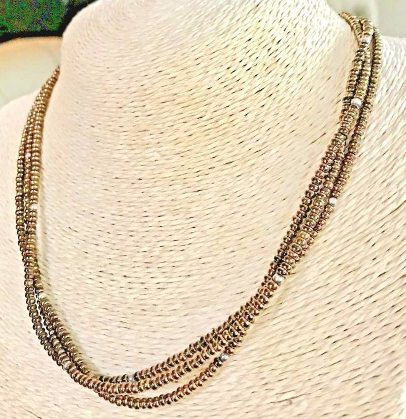 Silpada Halskette Sterling Silber Bronze Perlen Multi Strand.925 Silpada Halskette Sterling Silber Bronze Perlen Multi Strand.925 von ParagonSilverCo