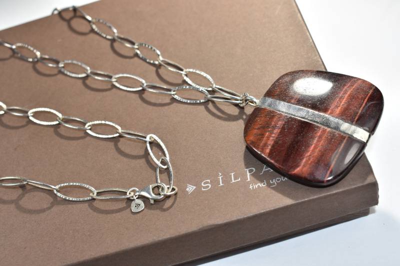 Silpada Halskette Sterling Silber Und Tigerauge Anhänger 925 Retired "Bring The Heat"." von ParagonSilverCo