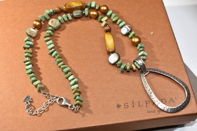 Silpada Howlite Pearl 925 Sterling Silber Halskette Im Ruhestand von ParagonSilverCo