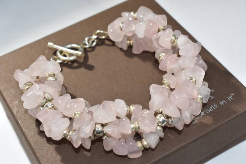 Silpada Seltene Rose Quarz Sterling Silber Knebel Verschluss Armband von ParagonSilverCo