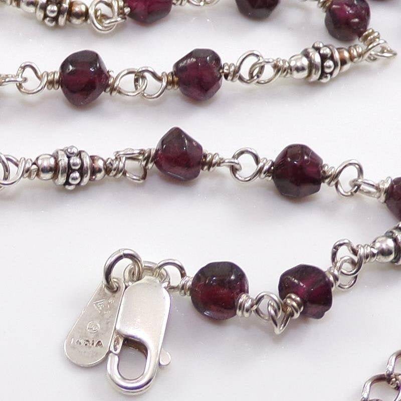 Silpada Sterling Silber Rot Granat Halskette Facettiert Im Ruhestand von ParagonSilverCo