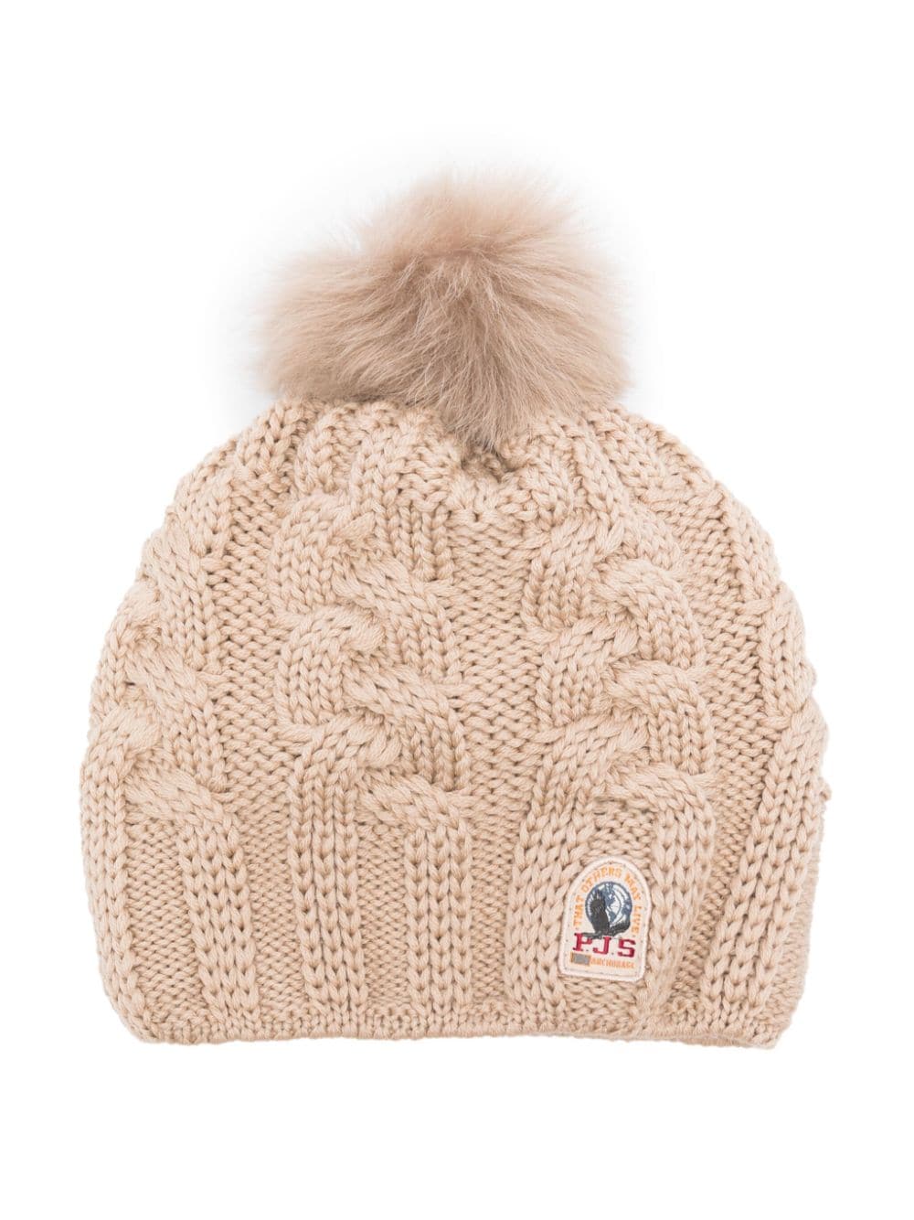 Parajumpers Kids Beanie mit Zopfmuster - Nude von Parajumpers Kids