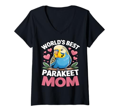 Damen World's Best Sittich Mom T-Shirt mit V-Ausschnitt Damen World's Best Sittich Mom T-Shirt mit V-Ausschnitt von Parakeet Lovers Collective