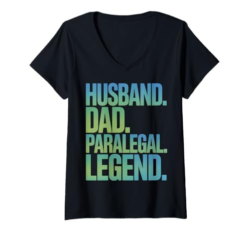 Damen Ehemann, Vater, Paralegal, Legende T-Shirt mit V-Ausschnitt Damen Ehemann, Vater, Paralegal, Legende T-Shirt mit V-Ausschnitt von Paralegal Apparel