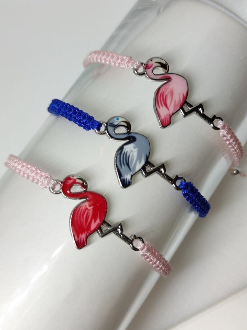 Flamingo Makramee Armband Für Tierfreunde | Geschenk Verrücktes Buntes Tierarmband von ParamigoAccessoires
