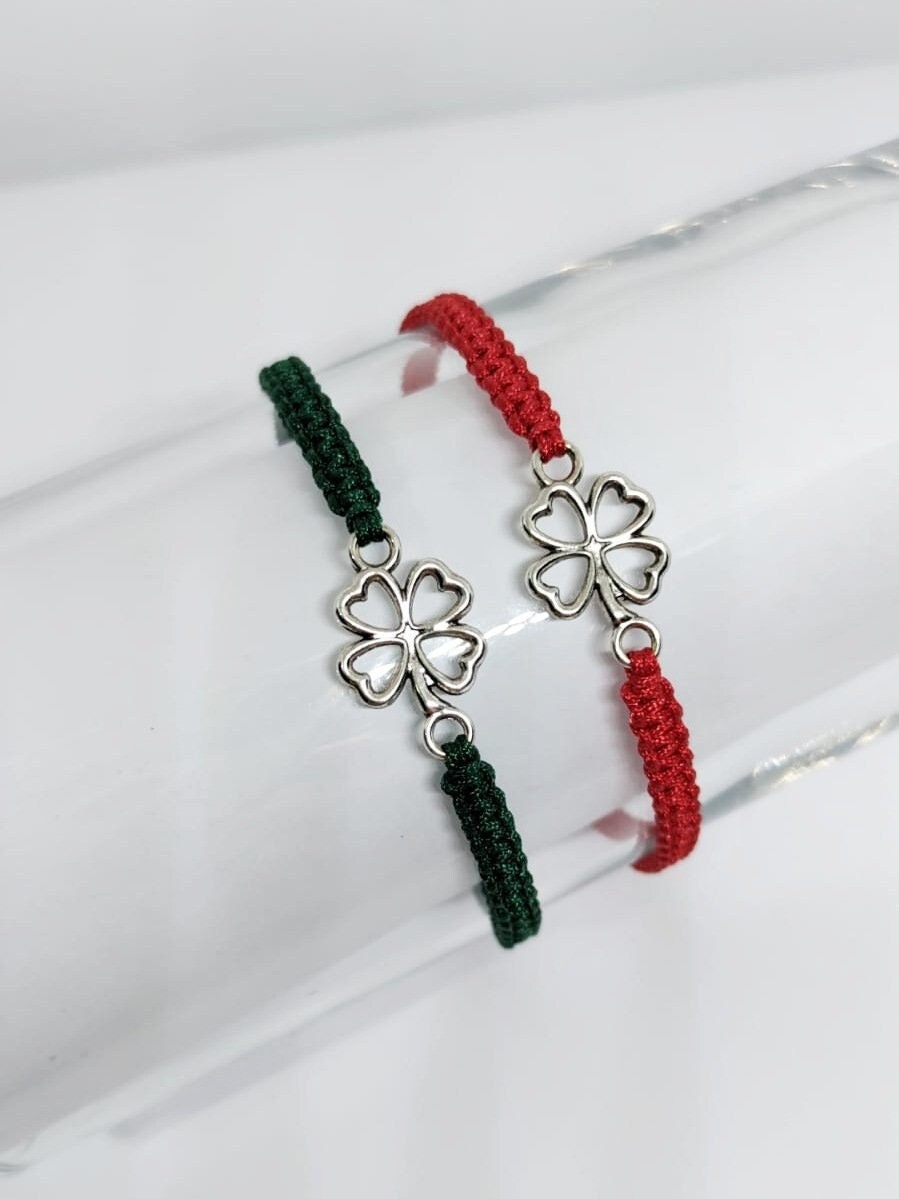 Glücksarmband Glücksklee Makramee Armband von ParamigoAccessoires
