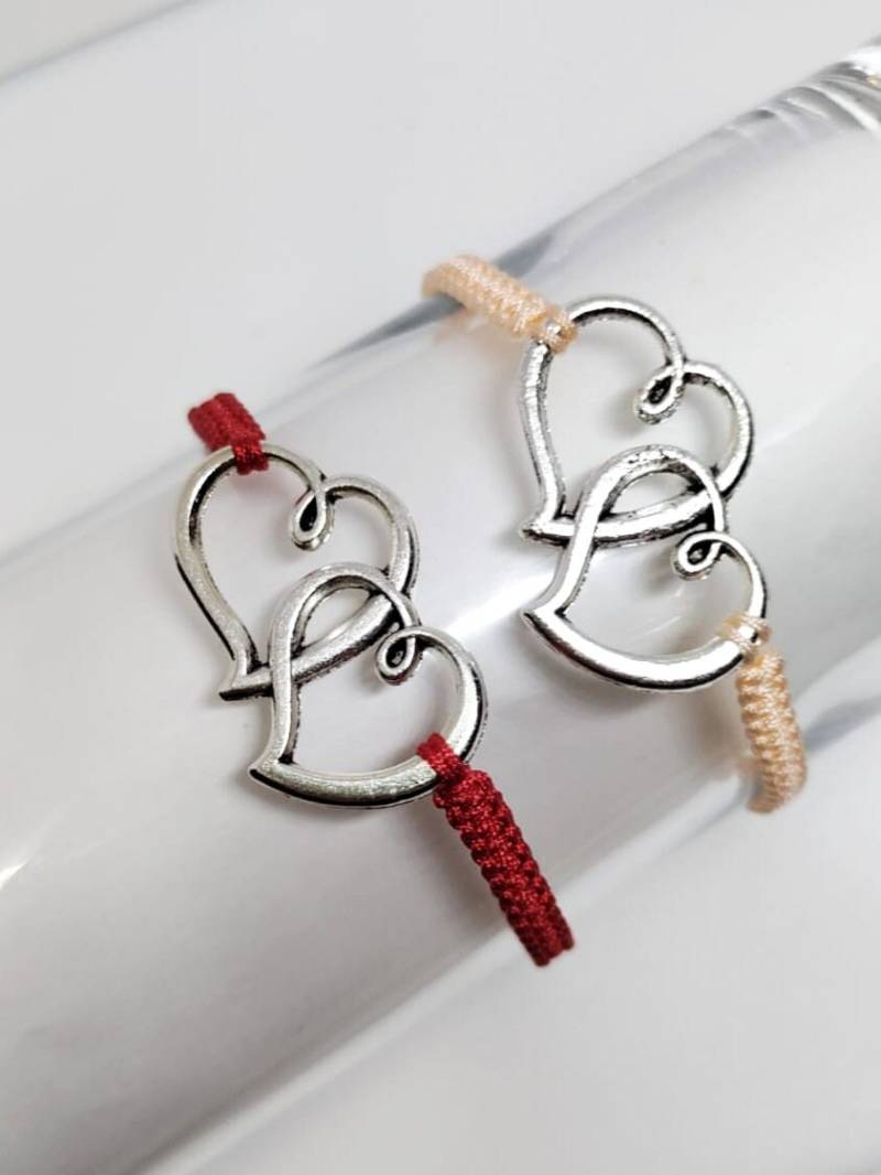 Armband Makramee Mit Herzen | Geknüpftes Herz Schmuck Für Freundin Jahrestag Armband Makramee Mit Herzen | Geknüpftes Herz Schmuck Für Freundin Jahrestag von ParamigoAccessoires