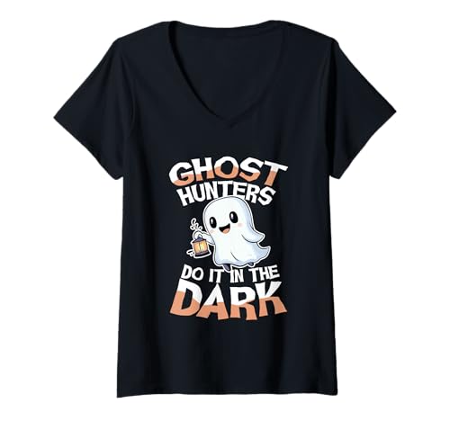 Damen Paranormal Investigator Gruseliger Humor Halloween T-Shirt mit V-Ausschnitt Damen Paranormal Investigator Gruseliger Humor Halloween T-Shirt mit V-Ausschnitt von Paranormal Investigator Spooky Humor Halloween