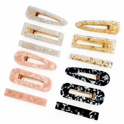 Parcce 12 Stück Acryl Harz Marmor Haarspangen Set Dekorative Perlen Haarspangen Dekorative Bobby Pins Haarnadel Kopfbedeckung Haarschmuck Kopfbedeckung für Frauen und Mädchen von Parcce
