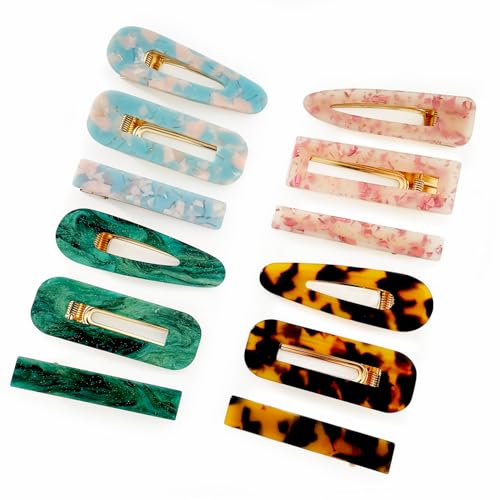Parcce 12 Stück Acryl Harz Marmor Haarspangen Set Dekorative Perlen Haarspangen Süße Dekorative Bobby Pins Kopfbedeckung Haarschmuck Kopfbedeckung für Frauen und Mädchen von Parcce
