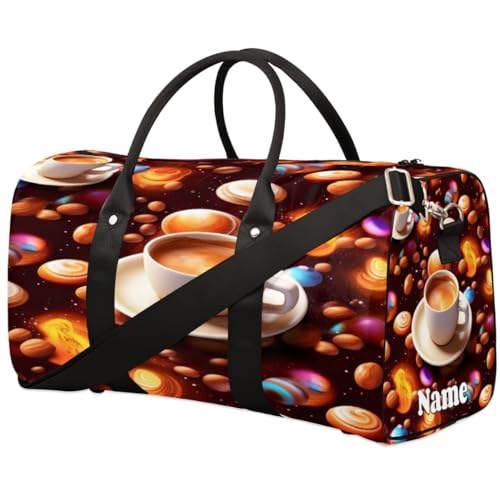 Bunte Galaxie-Sporttasche, Turnbeutel, personalisierter Name für Damen und Herren, wasserdicht, Strandtasche, faltbar, persönliche Gegenstände, Reisetasche für Wochenender, Übernachtung, Tanz, von Pardick