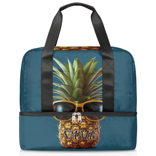 Coole Ananas-Sonnenbrille, personalisierbar, Sporttasche für Damen, individuelle Herren-Sporttasche mit Schuhfach, für Mädchen und Jungen, Wochenendtasche, Übernachtungstasche, von Pardick