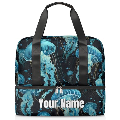 Jellyfish Animal Ocean Summer Turnbeutel für Damen und Herren, individuelle Sporttasche mit Schuhfach für Wochenende über Nacht, Farbe 038, Einheitsgröße von Pardick