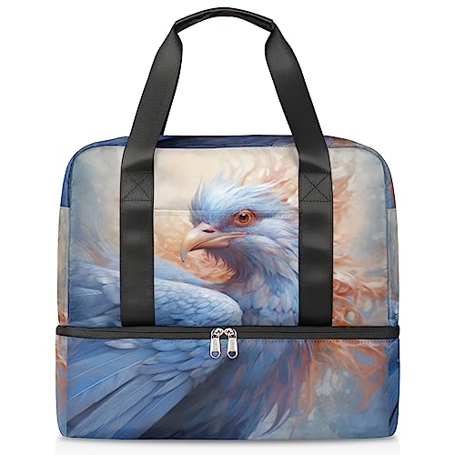 Majestic Vogel-Feder-Sport-Sporttasche für Damen, Reisetasche, Tragetasche mit Schuhfach, Wochenend-Übernachtungstasche, Tragetasche für Teenager, Mädchen, Jungen, Männer, Mehrfarbig von Pardick