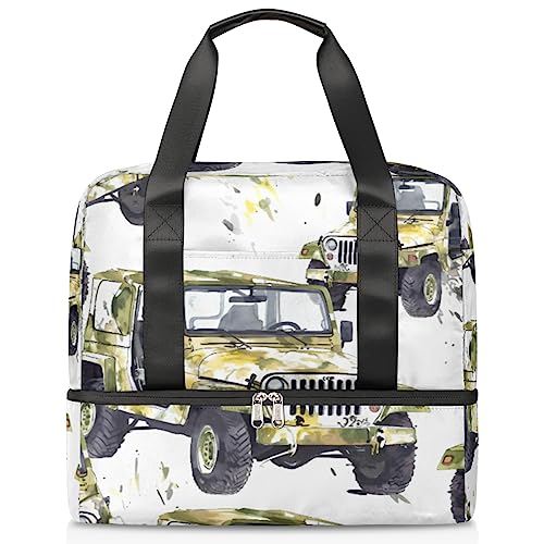 New Car White pattern (03) Sports Gym Bag for Women Travel Duffel Tote Bag with Shoe Compartment Weekender Overnight Bag Carry On Bag for teen girls boys men, Mehrfarbig von Pardick