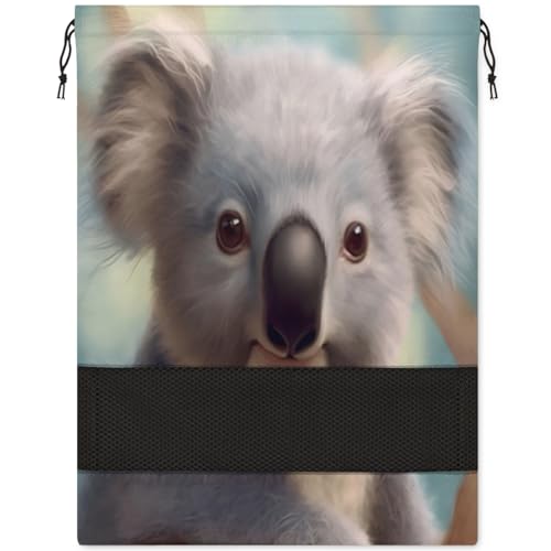 Niedliche Koala-Tier-Schuhtasche für Reisen, faltbar, Sport-Schuhaufbewahrung, Verpackung, Organizer, Golf, Fitnessstudio, Tanz, Spitzenschuhtaschen mit Reißverschluss, Unisex-Schuhbeutel für Damen von Pardick