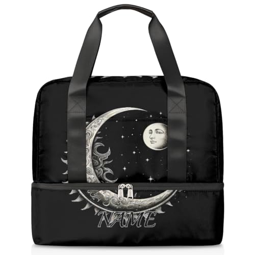 Sporttasche für Damen, Motiv: Tribe Sun Moon Print, personalisierbar, Sporttasche mit Schuhfach, für Mädchen und Jungen, Wochenendtasche, Übernachtungstasche, Mutter-Krankenhaus-Handgepäcktasche, von Pardick