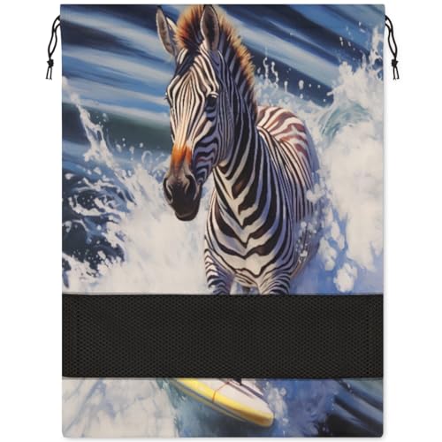 Zebra Ocean Sommer-Schuhtasche für Reisen, faltbar, für Sport, Schuhaufbewahrung, Verpackung, Organizer, Golf, Fitnessstudio, Tanz, Spitzenschuhtaschen mit Reißverschluss, Unisex-Schuhbeutel für Damen von Pardick