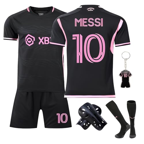 Pardofelis Trikot für Kinder Erwachsener, Fußball Trikot Heim/Auswärtstrikot, Outdoor Football Jersey Trikots, Fussball T-Shirt Shorts Socken und Knieschützer Set für Junge Herren Anzug (26, Schwarz) von Pardofelis