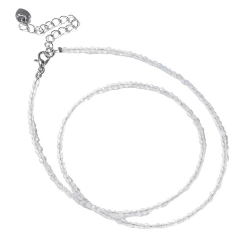 ParfCO Bergkristall Kette, 2 Mm Mini-Stein-Perlen-Halskette, Natürlicher Klarer Quarz, Heilkristall-Halskette, Damen-Strand-Party-Halsband, Chakra-Schmuck, Geschenke von ParfCO