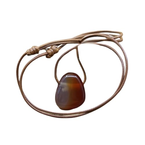 ParfCO Bergkristall Kette, Kristall-Halskette für Frauen, Naturstein, Roter Achat-Anhänger, Halskette, Heilkristall, Handgefertigter Amulett-Schmuck für Frauen, Männer von ParfCO