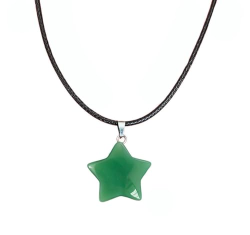 ParfCO Edelstein Kette, Fünfzackige Stern-Kristall-Halskette für Frauen, Natürliche Tungling-Jade, Heilkristall-Halskette, Edelstein, Handgefertigter Schmuck, Chakra-Schmuck, Geschenke von ParfCO