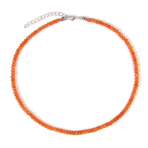 ParfCO Kristall Kette,Boho Natürliche Orange Aventurin Heilkristall Anhänger Halskette Frauen Stein Perlen Halskette Halsband Zierliche Edelstein Verstellbare Kordel Halskette von ParfCO