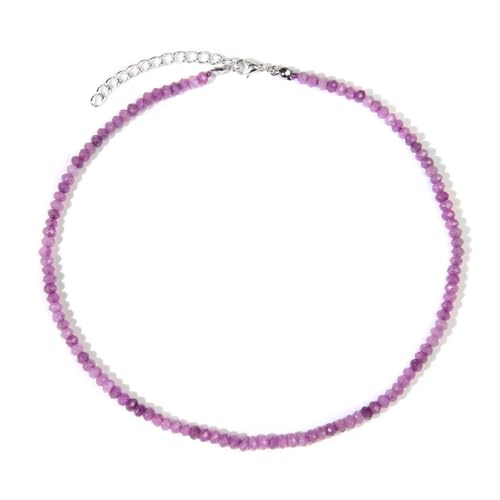 ParfCO Kristall Kette,Boho Natürlicher Amethyst Heilkristall Anhänger Halskette Damen Stein Perlen Halskette Choker Zierlicher Edelstein Verstellbare Kordel Halskette von ParfCO