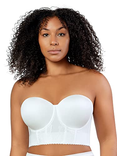 Parfait Elissa Damen-Bustier P50116, volle Figur, trägerlos, kurzer Bustier - Weiß - 95F von Parfait