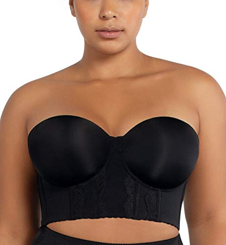 Parfait Elissa Women's Full Figure Strapless Short Bustier Longline Bra P50116-Black-38FF von Parfait