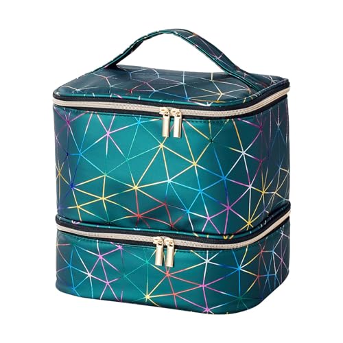 Nagellack-Organizer für 30 Flaschen (15 ml), doppellagige Nagellackaufbewahrung mit verstellbaren Trennwänden, tragbare Nagellack-Tasche für Gel-Nagellampe und Maniküre-Werkzeuge, grün, Refer to von Parfaour