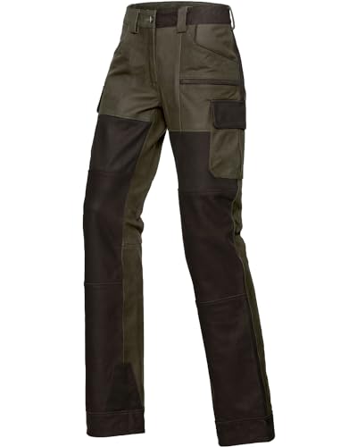 Parforce Traditional Hunting Damen Lederhose Prestige Full-Bull Oliv/Braun 42 von Parforce Traditional Hunting