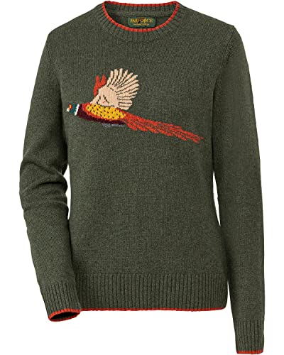 Parforce Traditional Hunting Damen Pullover mit Fasanenmotiv Oliv 44 von Parforce Traditional Hunting