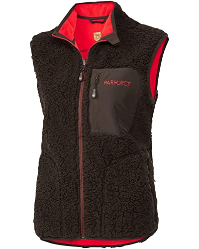 Parforce Ultimate Damen Windblock Faserpelz-Wendeweste Ultimate Huntex Braun/Rubinrot M von Parforce