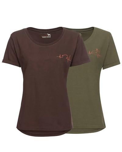 Parforce Damen 2er-Set T-Shirts Heartbeat Braun/Oliv M von Parforce