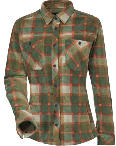 Parforce Damen Fleece-Hemdjacke Wallie Oliv/Orange L von Parforce