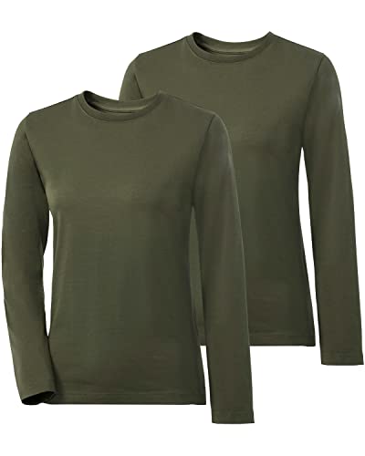 Parforce Damen Langarmshirts im Doppelpack Oliv XS von Parforce