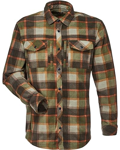 Parforce Fleece-Hemdjacke Wood Oliv/Braun/Orange XL von Parforce