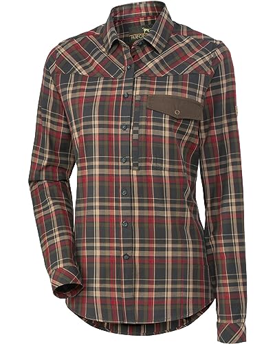 Parforce Jagdbluse Sophistica Oliv/Rot kariert XXL von Parforce