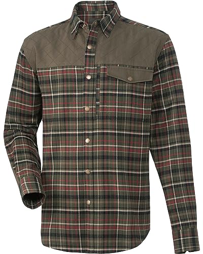 Parforce Jagdhemd Spessart mit Druckknöpfen Oliv/Rot kariert 3XL von Parforce