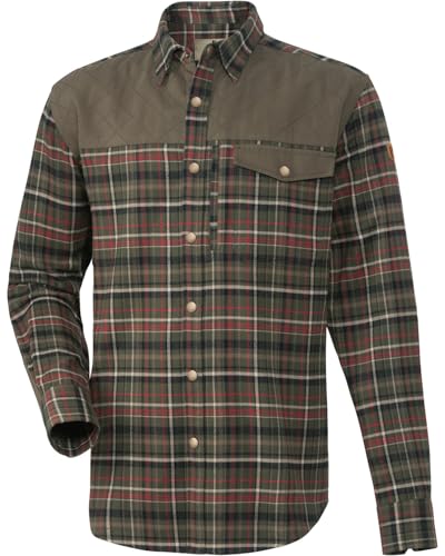 Parforce Jagdhemd Spessart mit Druckknöpfen Oliv/Rot kariert, XL von Parforce