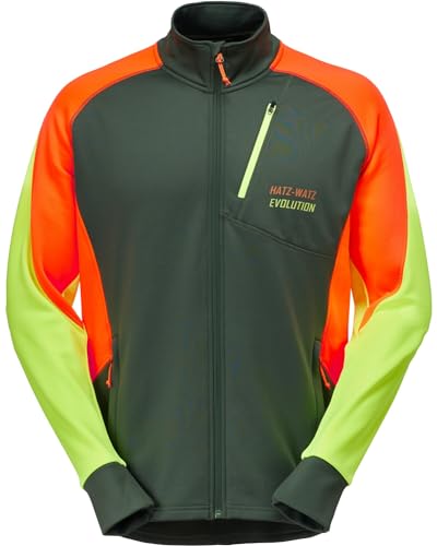 Parforce Powerstretch-Fleecejacke Hatz-Watz Oliv/Signalorange/Signalgelb XL von Parforce