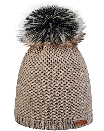 Parforce Strickmütze mit Alpakawolle Beige Melange Einheitsgröße von Parforce