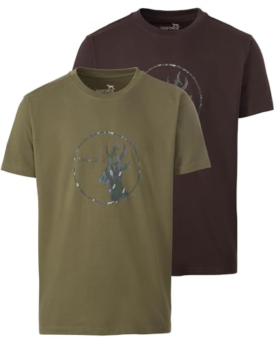 Parforce T-Shirts 2er-Pack Bock Camo Oliv/Braun XXL von Parforce