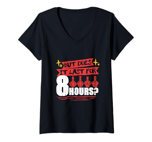 Damen Parfüm Parfümsammler But Does It Last for 8 Hours? T-Shirt mit V-Ausschnitt von Parfüms Parfüms Parfümeurin