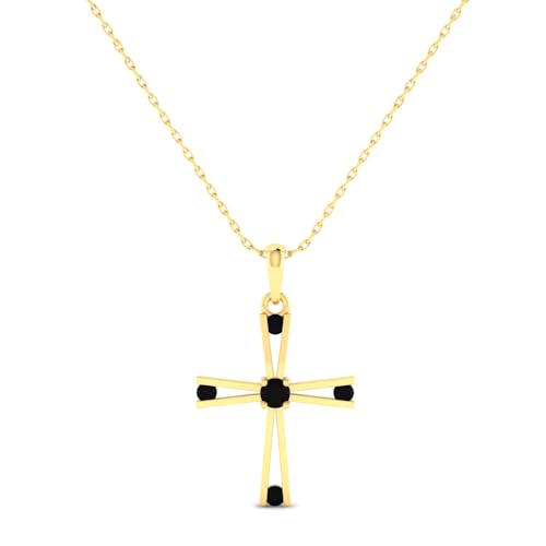 Pargold® 14K 585 Gold Anhänger Halskette für Frauen | Leicht und hypoallergen | Kreuz mit Herzfigur verziert mit kleinen Zirkonsteinen | Ideal für besondere Anlässe wie Hochzeit, Jubiläum, Geburtstag von Pargold